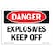Signmission Safety Sign, OSHA Danger, 5" Height, Explosives Keep Off, Landscape OS-DS-D-57-L-2338 - alternate 1